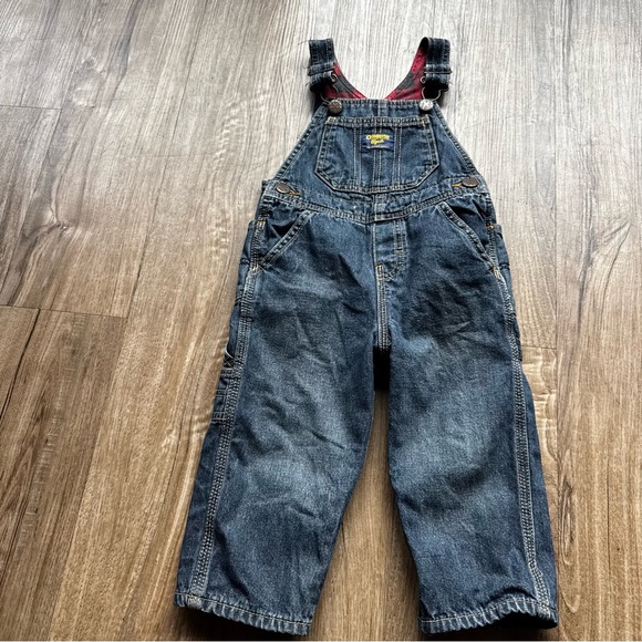 OshKosh B'gosh Other - Oshkosh Kids Denim Overalls flannel lined 18 months dark wash